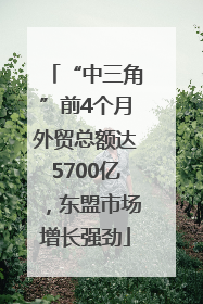 “中三角”前4个月外贸总额达5700亿，东盟市场增长强劲
