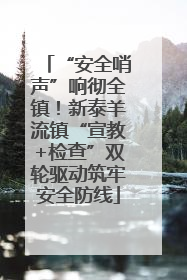 “安全哨声”响彻全镇！新泰羊流镇“宣教+检查”双轮驱动筑牢安全防线