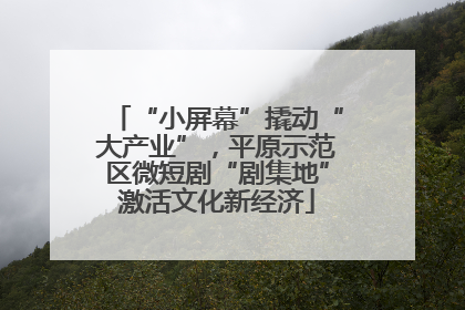 “小屏幕”撬动“大产业”，平原示范区微短剧“剧集地”激活文化新经济