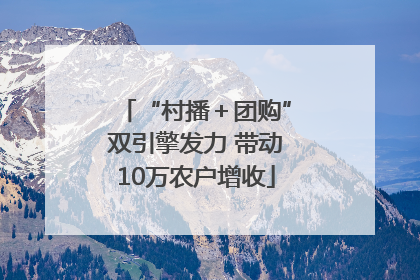 “村播＋团购”双引擎发力 带动10万农户增收