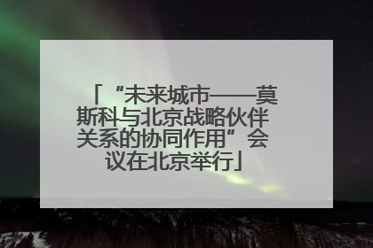 “未来城市——莫斯科与北京战略伙伴关系的协同作用”会议在北京举行