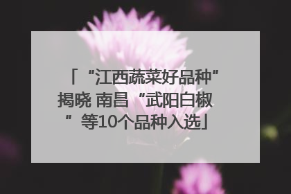 “江西蔬菜好品种”揭晓 南昌“武阳白椒”等10个品种入选