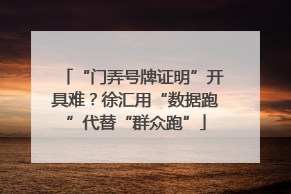 “门弄号牌证明”开具难？徐汇用“数据跑”代替“群众跑”