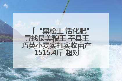 “黑松土 活化肥”寻找最美粮王 莘县王巧英小麦实打实收亩产1515.4斤 超对照田144斤！