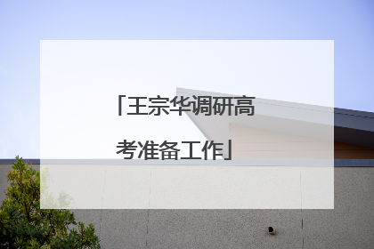 王宗华调研高考准备工作