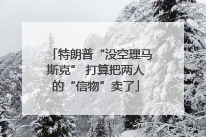 特朗普“没空理马斯克” 打算把两人的“信物”卖了