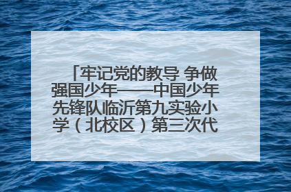 牢记党的教导 争做强国少年——中国少年先锋队临沂第九实验小学（北校区）第三次代表大会胜利召开