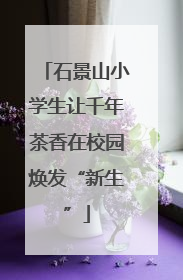 石景山小学生让千年茶香在校园焕发“新生”