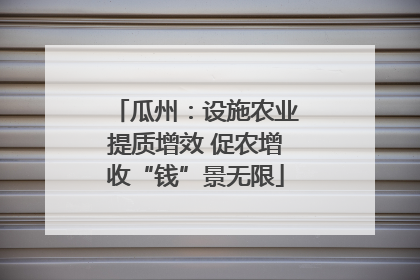 瓜州：设施农业提质增效 促农增收“钱”景无限