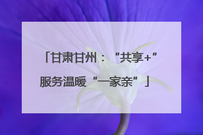 甘肃甘州：“共享+”服务温暖“一家亲”