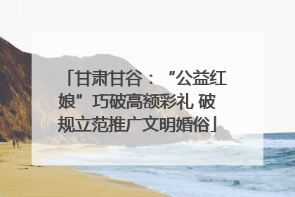 甘肃甘谷：“公益红娘”巧破高额彩礼 破规立范推广文明婚俗