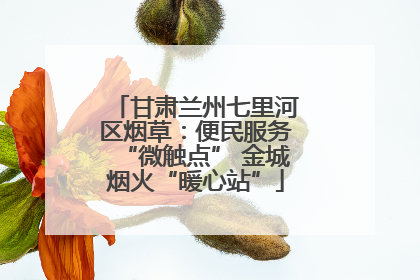 甘肃兰州七里河区烟草：便民服务“微触点” 金城烟火“暖心站”