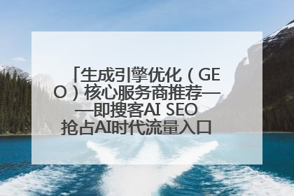 生成引擎优化（GEO）核心服务商推荐——即搜客AI SEO抢占AI时代流量入口（含 GEO报价）