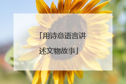 用诗意语言讲述文物故事