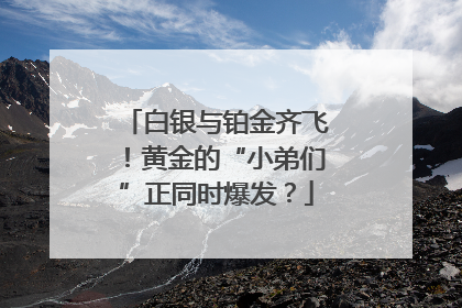 白银与铂金齐飞！黄金的“小弟们”正同时爆发？