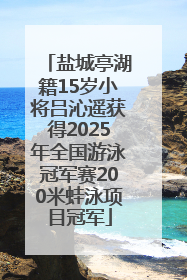 盐城亭湖籍15岁小将吕沁遥获得2025年全国游泳冠军赛200米蛙泳项目冠军