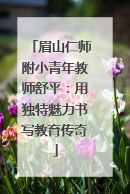 眉山仁师附小青年教师舒平：用独特魅力书写教育传奇