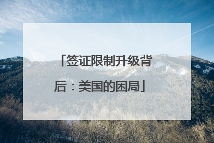 签证限制升级背后：美国的困局