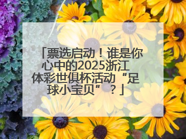 票选启动！谁是你心中的2025浙江体彩世俱杯活动“足球小宝贝”？