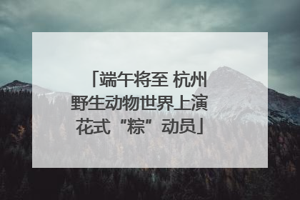 端午将至 杭州野生动物世界上演花式“粽”动员