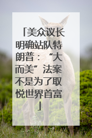 美众议长明确站队特朗普：“大而美”法案不是为了取悦世界首富