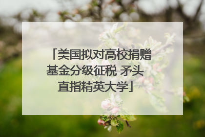 美国拟对高校捐赠基金分级征税 矛头直指精英大学