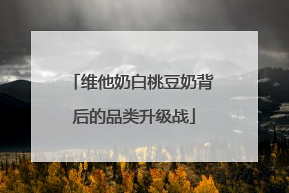 维他奶白桃豆奶背后的品类升级战