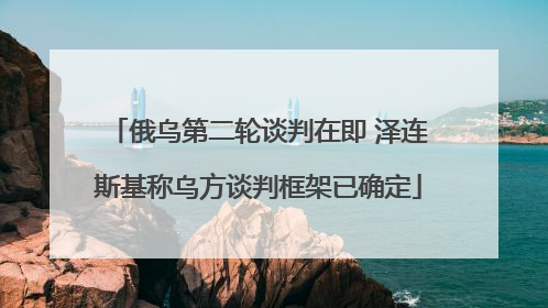 俄乌第二轮谈判在即 泽连斯基称乌方谈判框架已确定