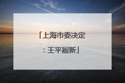 上海市委决定：王平履新