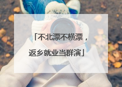 不北漂不横漂，返乡就业当群演