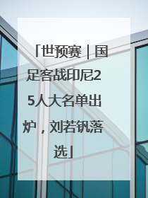 世预赛｜国足客战印尼25人大名单出炉，刘若钒落选