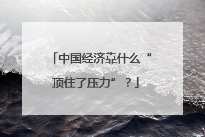 中国经济靠什么“顶住了压力”？
