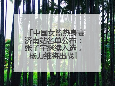 中国女篮热身赛济南站名单公布：张子宇继续入选，杨力维将出战