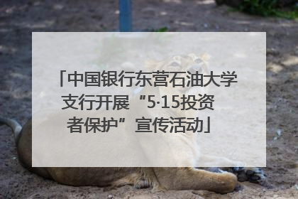 中国银行东营石油大学支行开展“5·15投资者保护”宣传活动