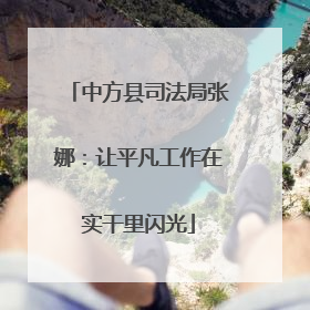 中方县司法局张娜：让平凡工作在实干里闪光