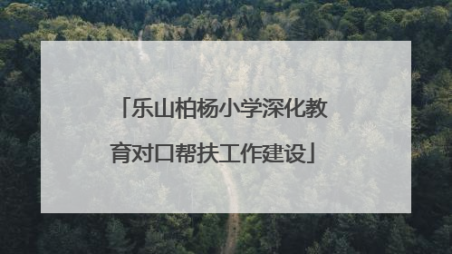 乐山柏杨小学深化教育对口帮扶工作建设