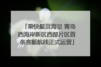 乘快艇赏海景 青岛西海岸新区西部片区首条客艇航线正式运营