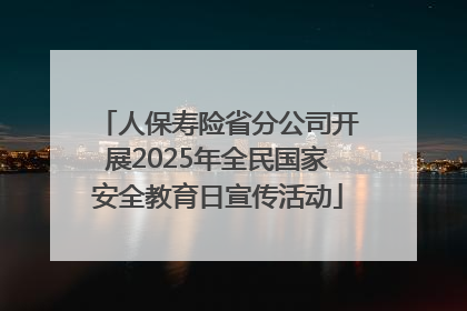 人保寿险省分公司开展2025年全民国家安全教育日宣传活动