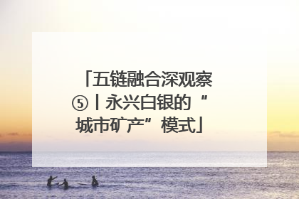 五链融合深观察⑤丨永兴白银的“城市矿产”模式