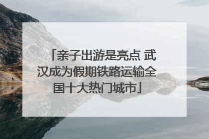 亲子出游是亮点 武汉成为假期铁路运输全国十大热门城市