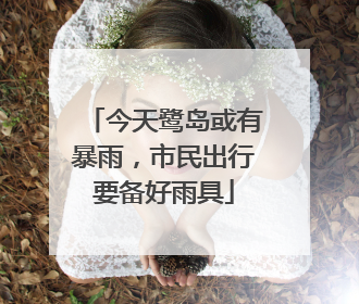 今天鹭岛或有暴雨，市民出行要备好雨具