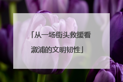 从一场街头救援看溆浦的文明韧性