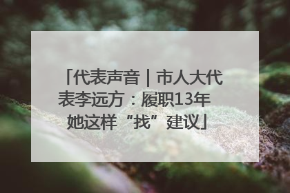 代表声音｜市人大代表李远方：履职13年 她这样“找”建议