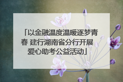 以金融温度温暖逐梦青春 建行湖南省分行开展爱心助考公益活动