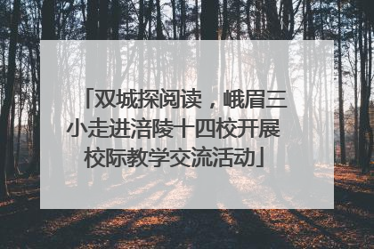 双城探阅读，峨眉三小走进涪陵十四校开展校际教学交流活动