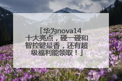 华为nova14十大亮点，碰一碰和智控键最香，还有超级福利能领取！