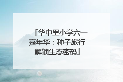 华中里小学六一嘉年华：种子旅行解锁生态密码
