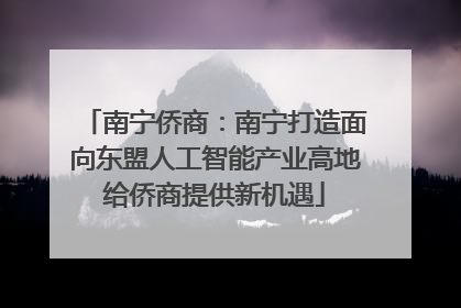南宁侨商：南宁打造面向东盟人工智能产业高地给侨商提供新机遇