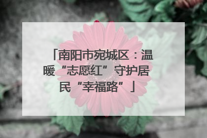 南阳市宛城区：温暖“志愿红”守护居民“幸福路”