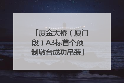 厦金大桥（厦门段）A3标首个预制墩台成功吊装